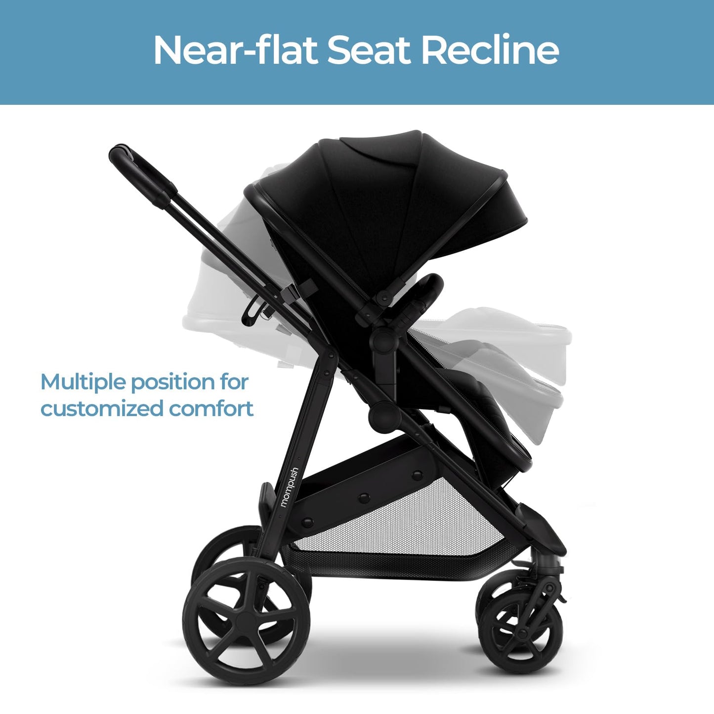 Mompush Wiz 2-in-1 Baby Stroller with Bassinet & Reversible Seat