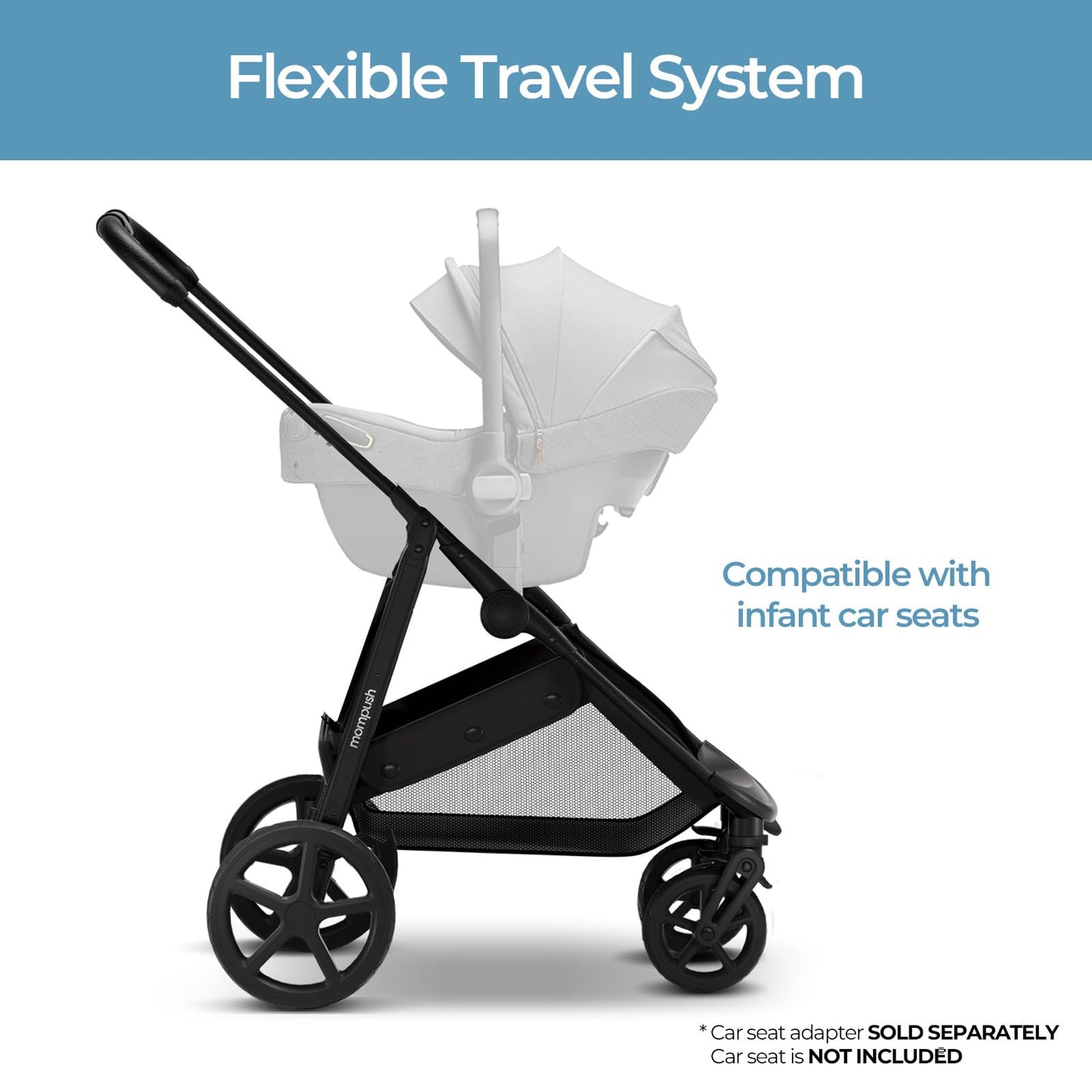 Mompush Wiz 2-in-1 Baby Stroller with Bassinet & Reversible Seat