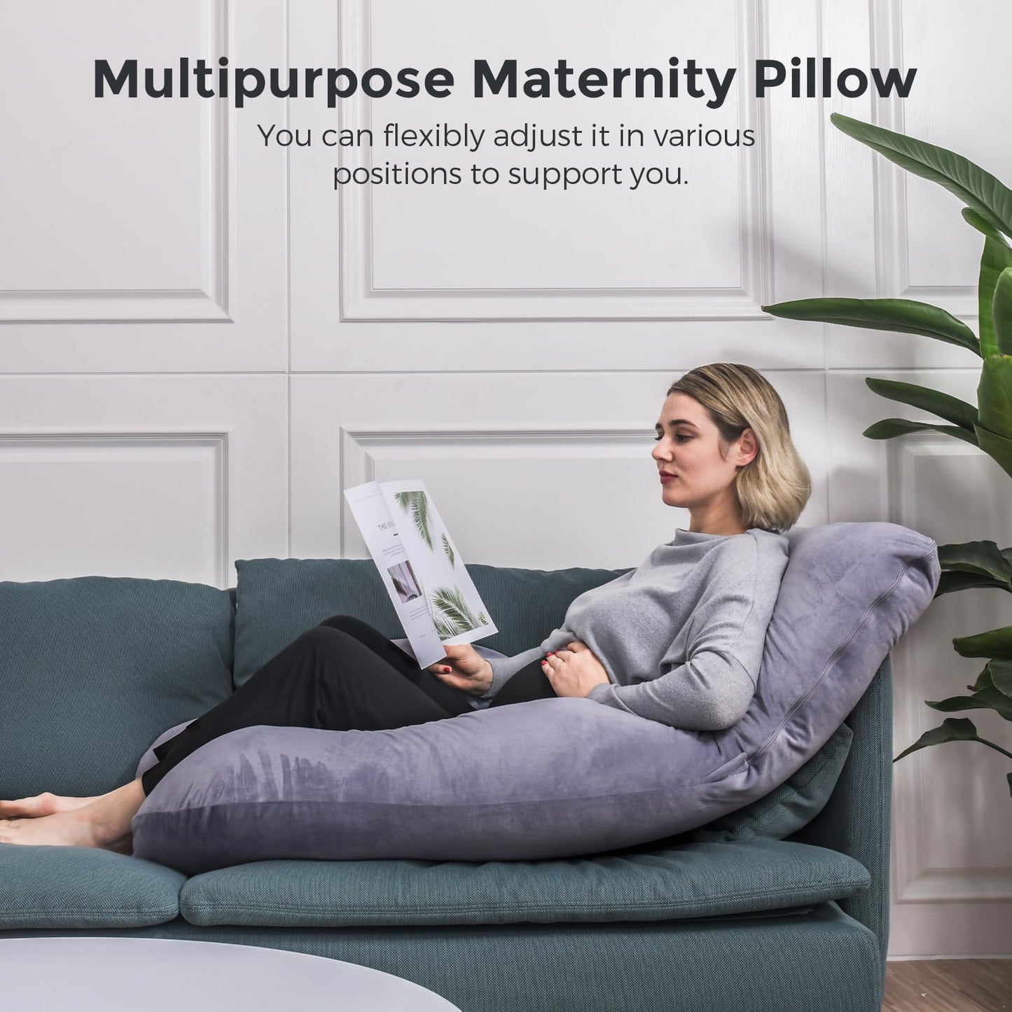 Momcozy Pregnancy Pillow – U-Shaped Full Body Maternity Support