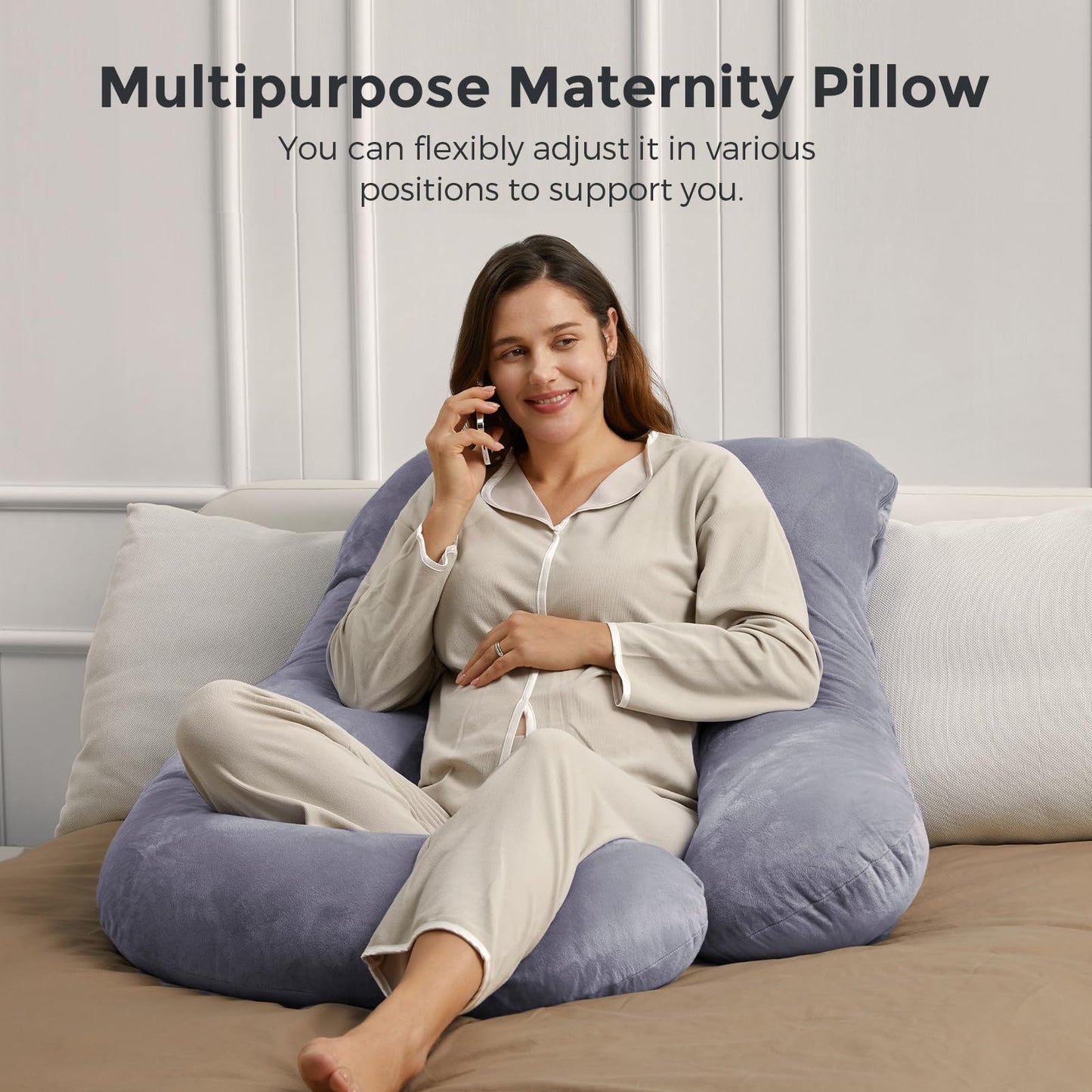 Momcozy Pregnancy Pillow – U-Shaped Full Body Maternity Support