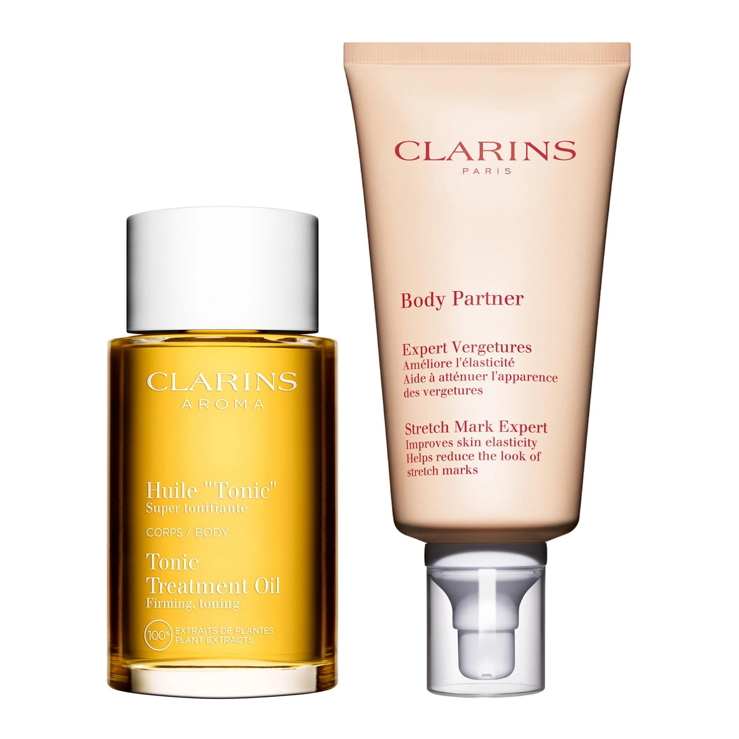 Clarins Tonic Oil + Body Partner Stretch Mark Cream Bundle