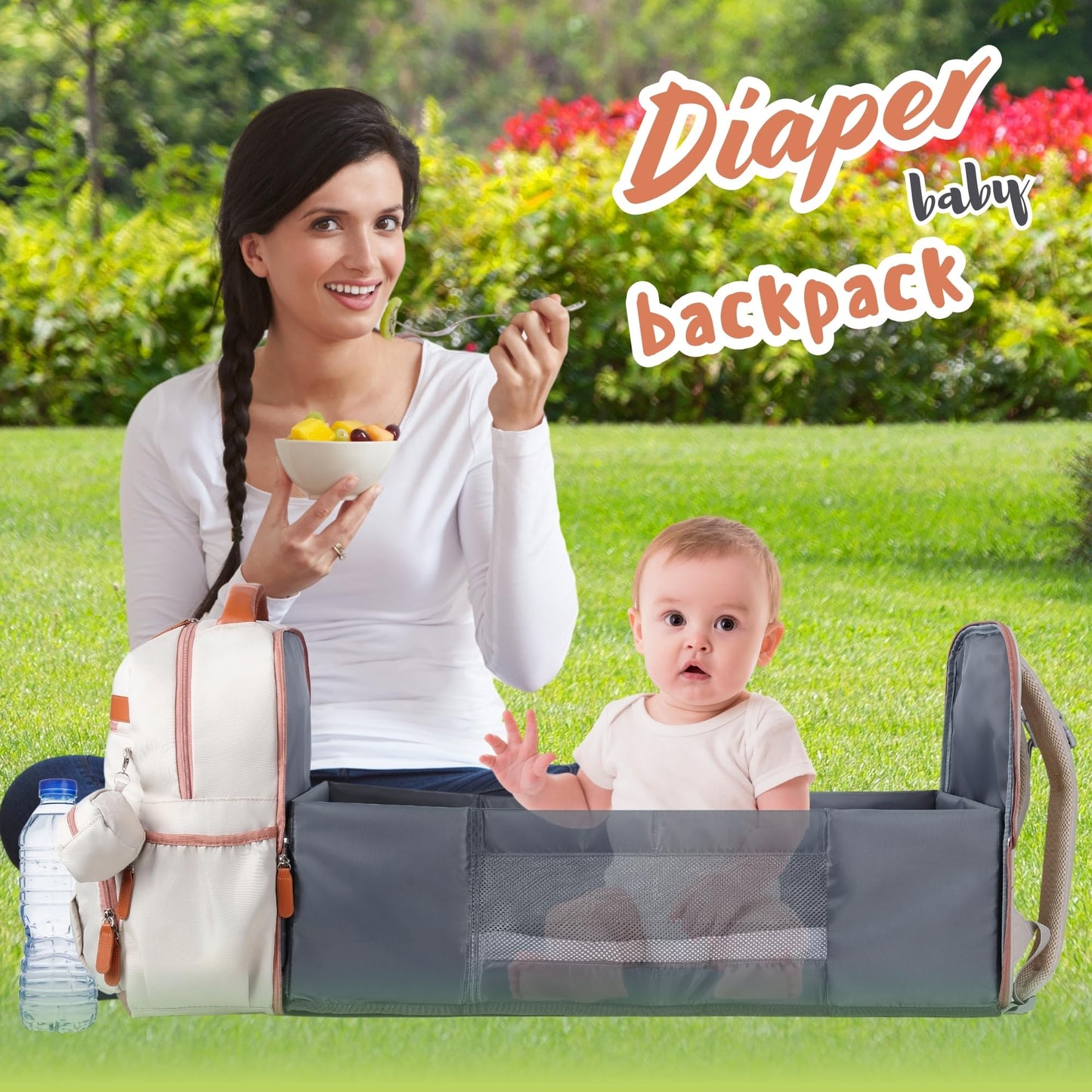 Diaper Bag Backpack with Changing Station – 28L Travel Organizer