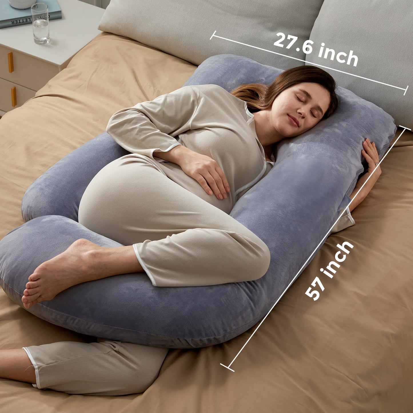 Momcozy Pregnancy Pillow – U-Shaped Full Body Maternity Support