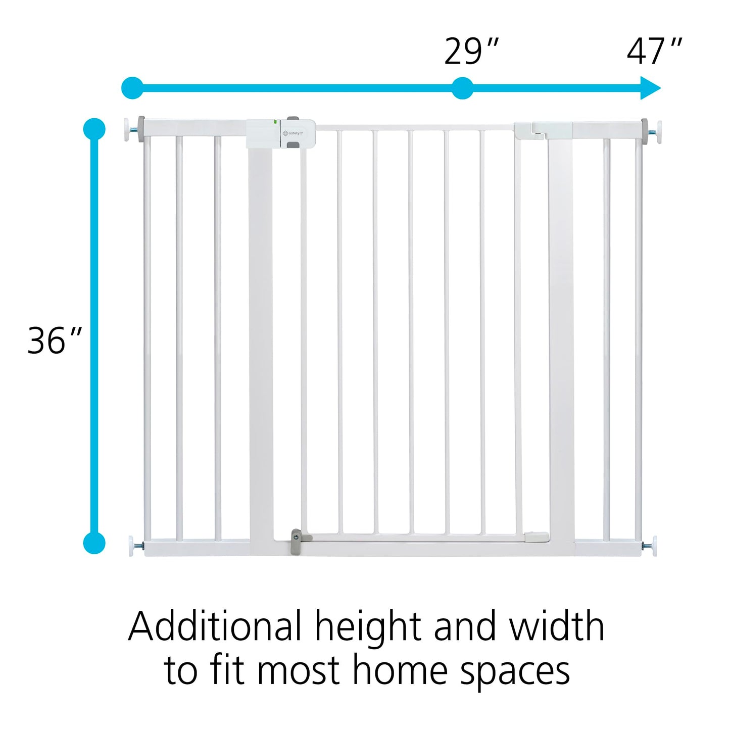 Safety 1st Extra Wide Baby Gate with Door – 36" Tall, Easy Install, Child & Pet Safety