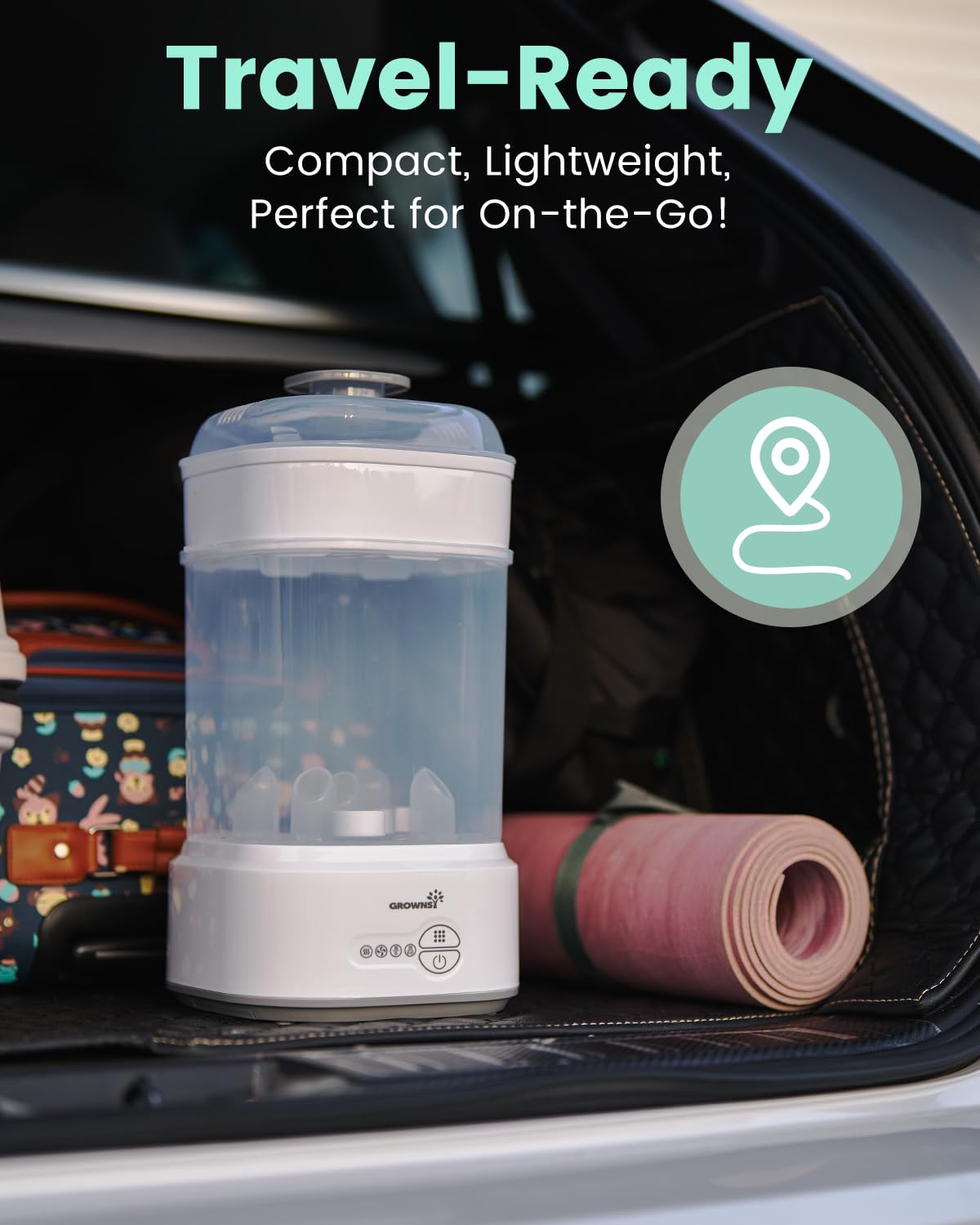 GROWNSY Compact Bottle Sterilizer & Dryer – Baby Bottle Sanitizer