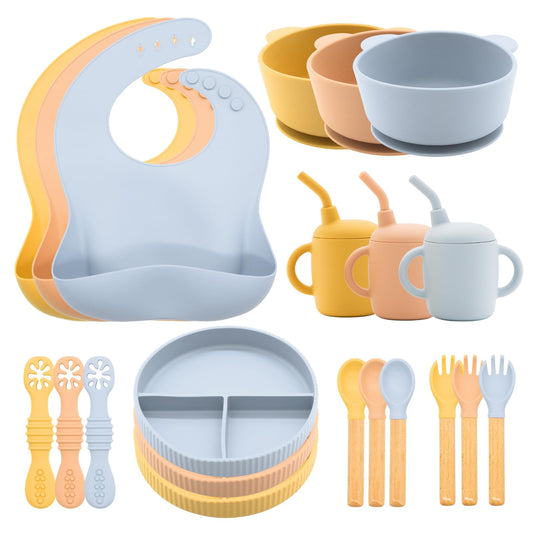Silicone Baby Feeding Set – 21 Pcs BPA-Free Weaning Essentials for Newborns & Toddlers